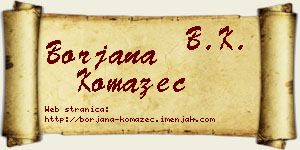 Borjana Komazec vizit kartica